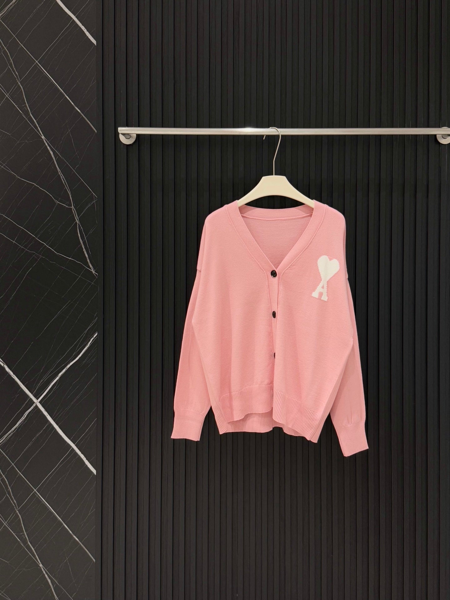 AMI Paris Heart A Knit Cardigan