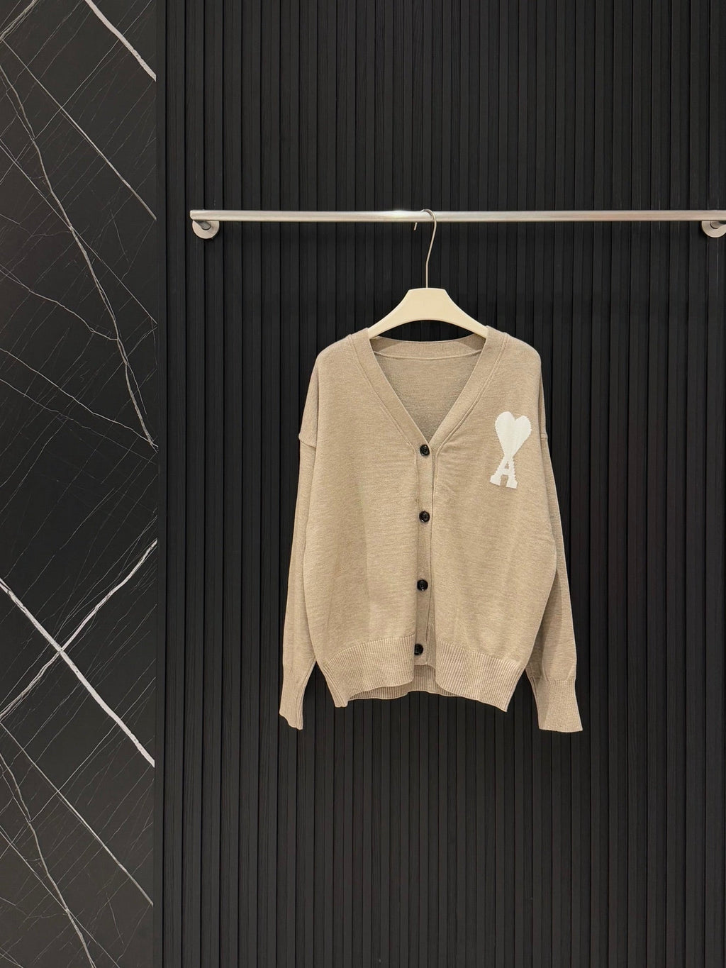 AMI Paris Heart A Knit Cardigan