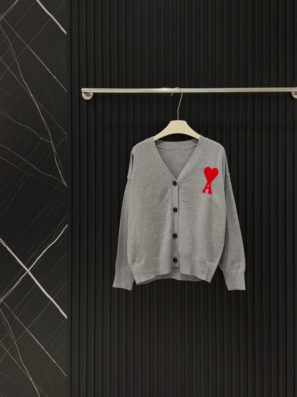 AMI Paris Heart A Knit Cardigan
