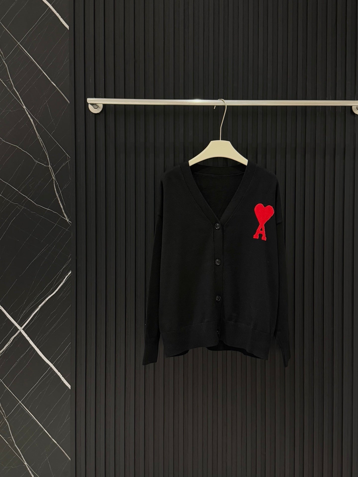 AMI Paris Heart A Knit Cardigan