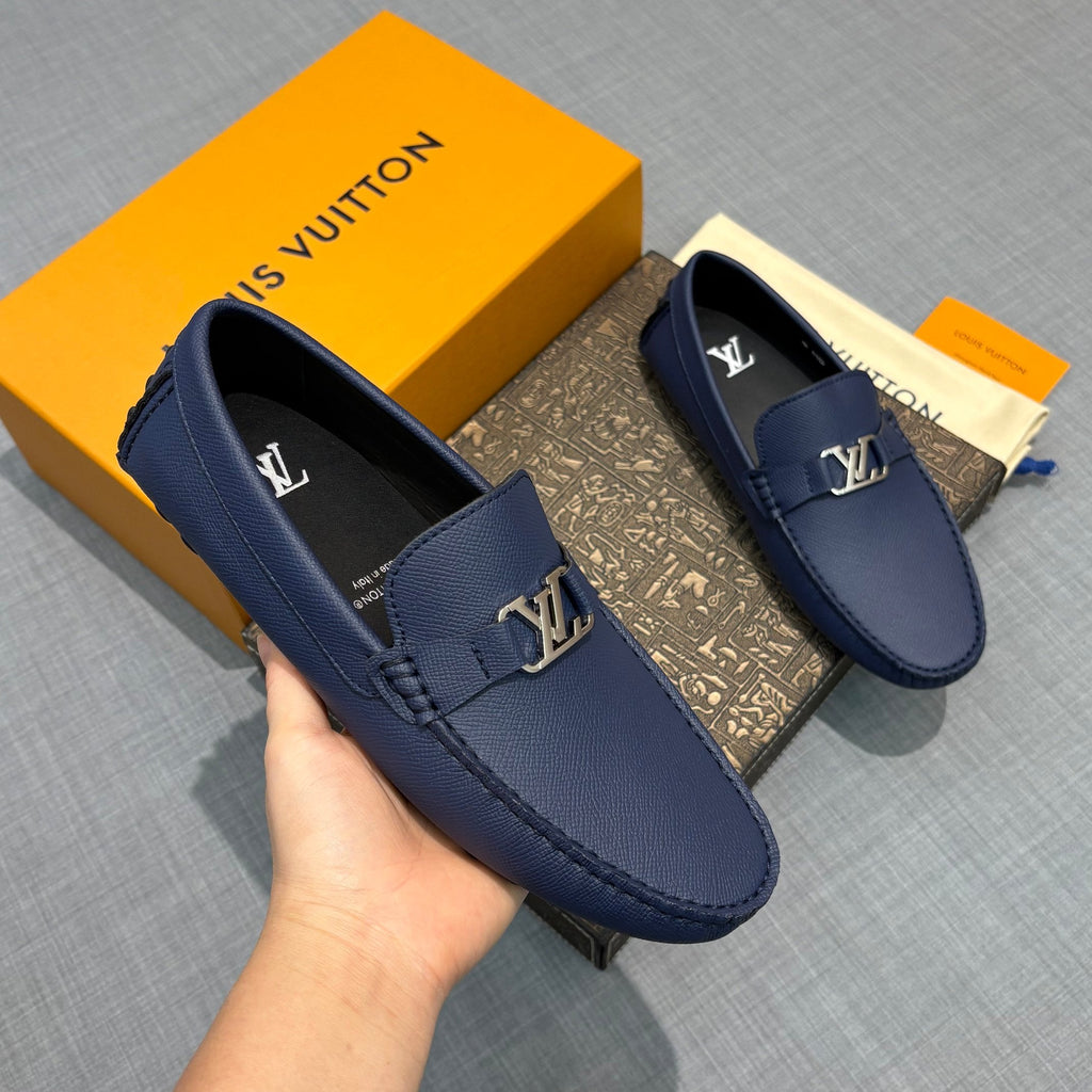 Louis Vuitton Men's Lizard-Embossed Driving Shoes