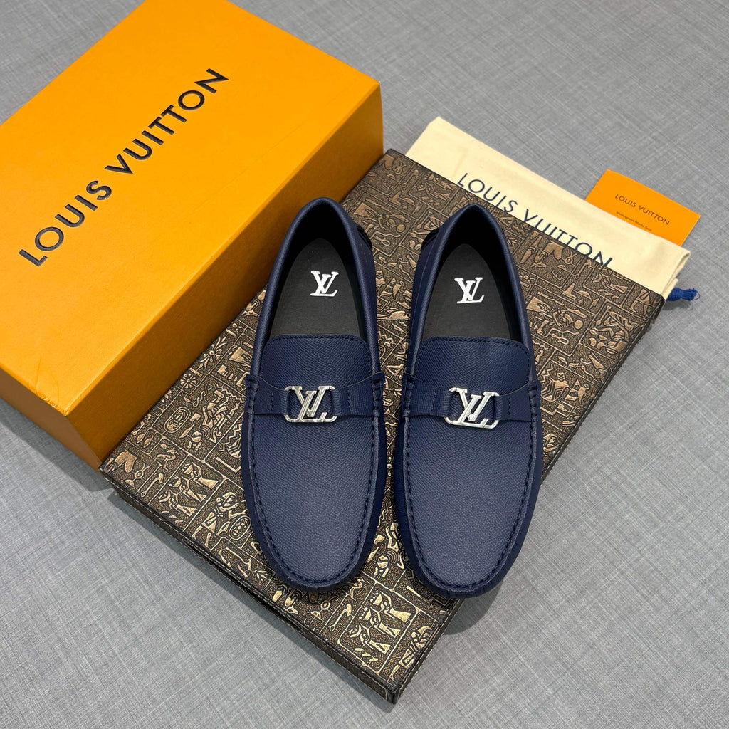 Louis Vuitton Men's Lizard-Embossed Driving Shoes