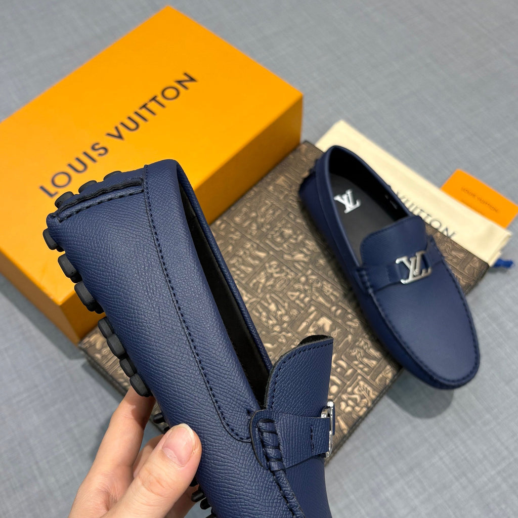 Louis Vuitton Men's Lizard-Embossed Driving Shoes