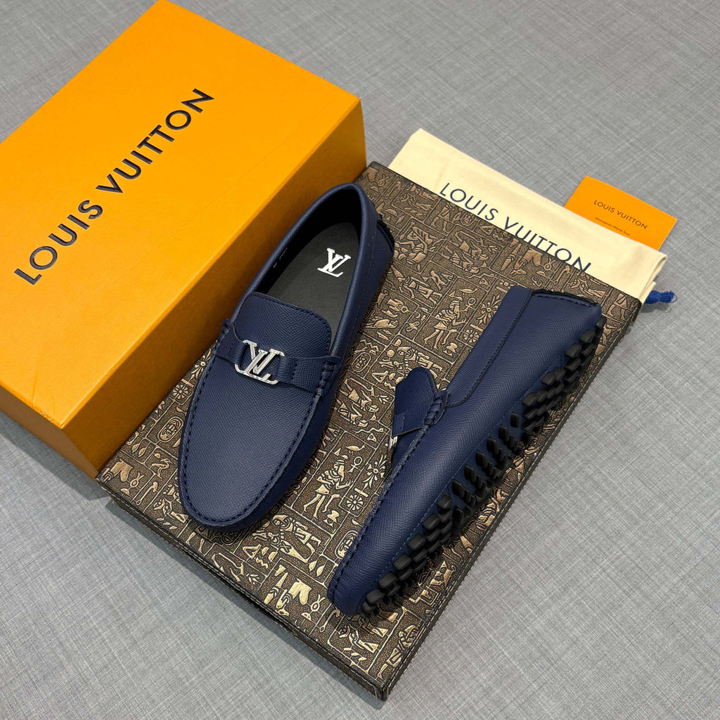 Louis Vuitton Men's Lizard-Embossed Driving Shoes