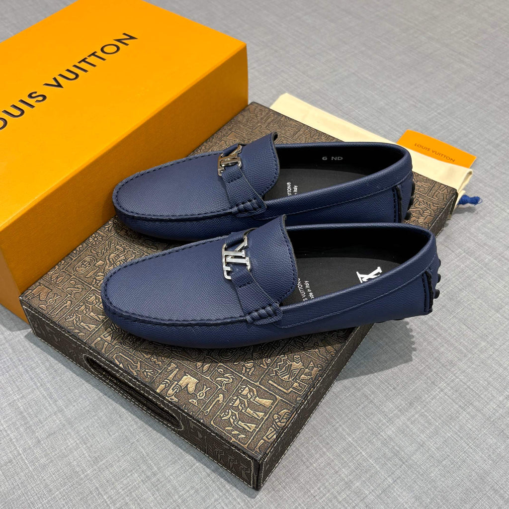 Louis Vuitton Men's Lizard-Embossed Driving Shoes