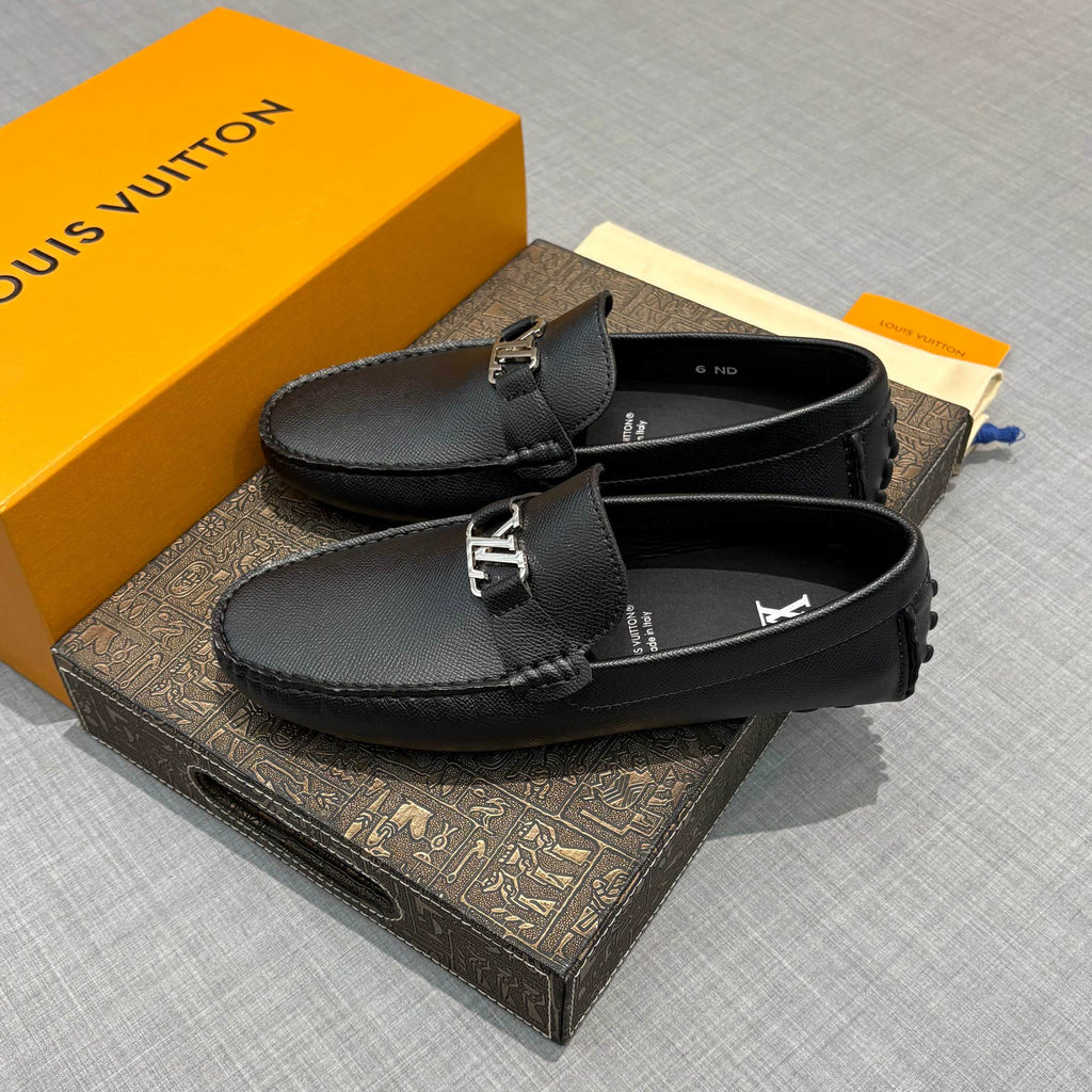Louis Vuitton Men's Lizard-Embossed Driving Shoes