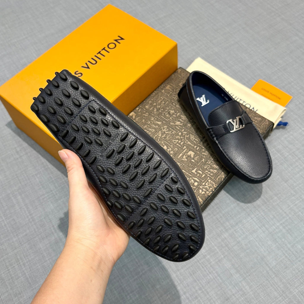 Louis Vuitton Men's Grained Leather Driving Shoes