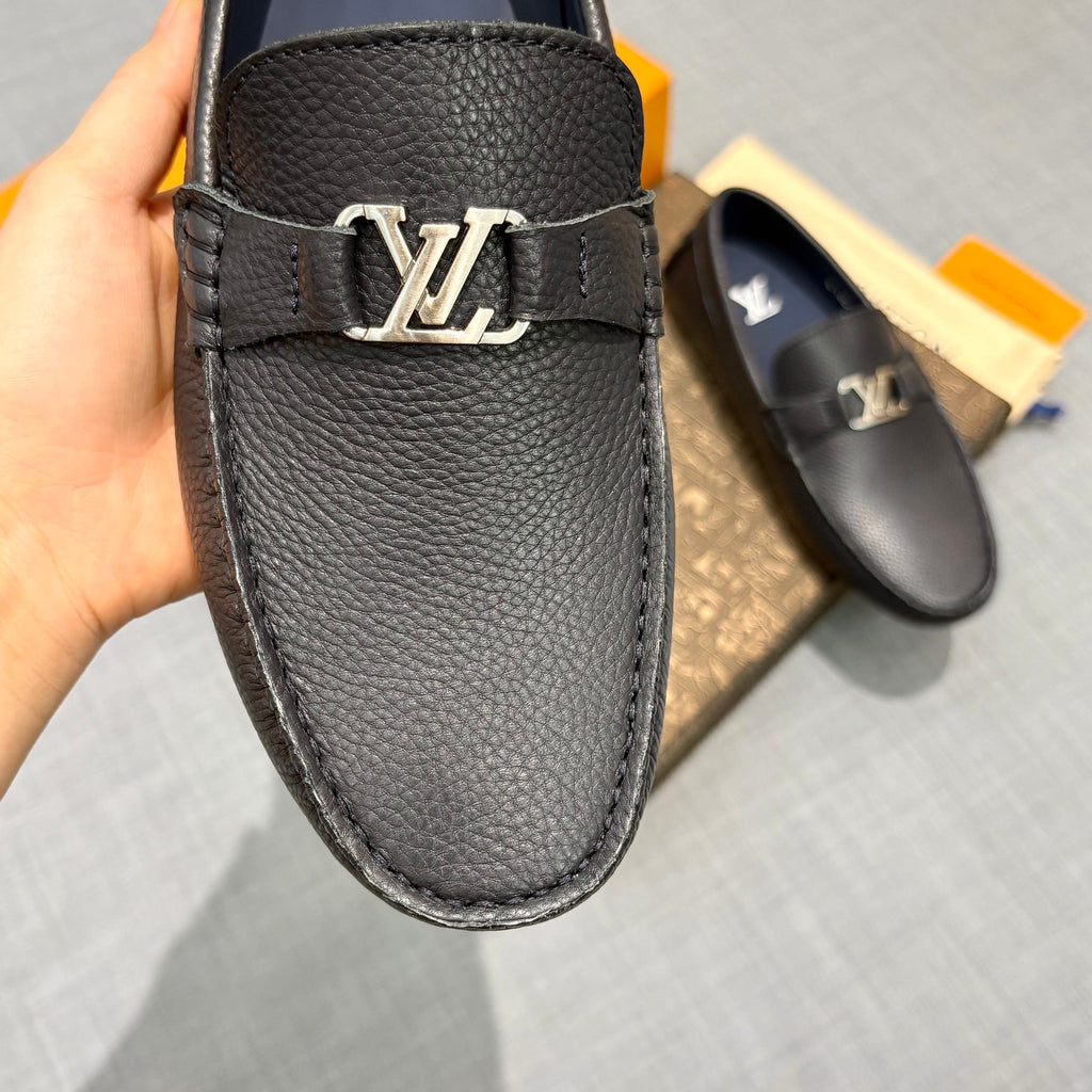Louis Vuitton Men's Grained Leather Driving Shoes