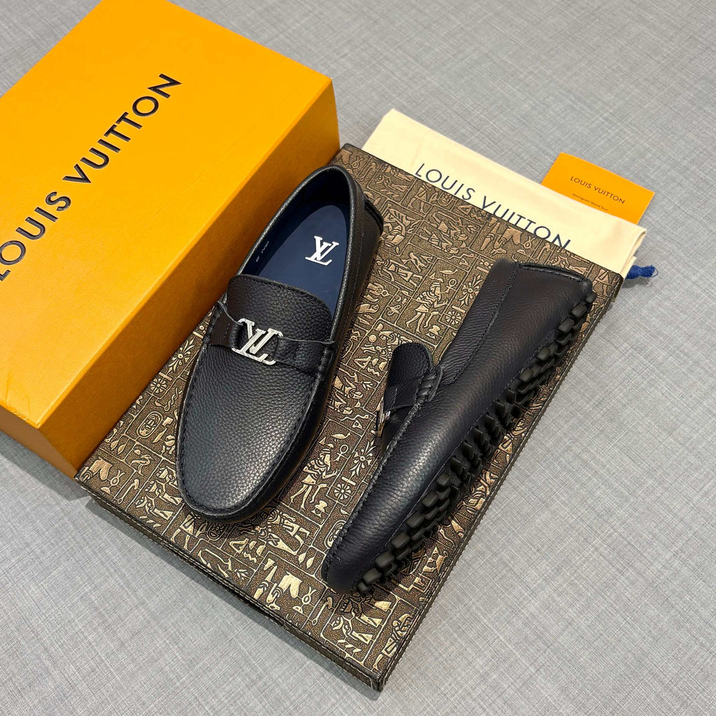 Louis Vuitton Men's Grained Leather Driving Shoes