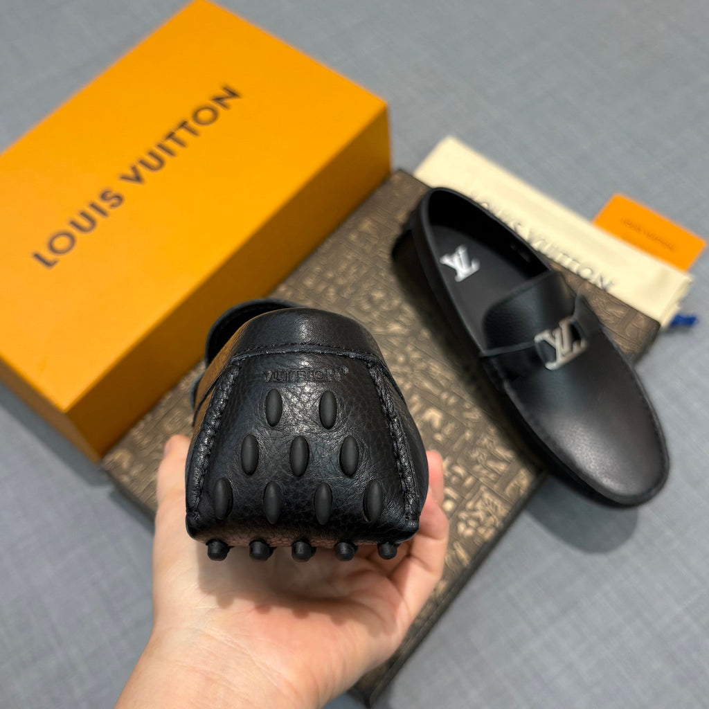 Louis Vuitton Men's Grained Leather Driving Shoes