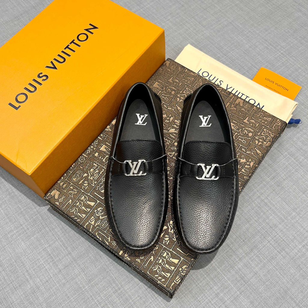 Louis Vuitton Men's Grained Leather Driving Shoes