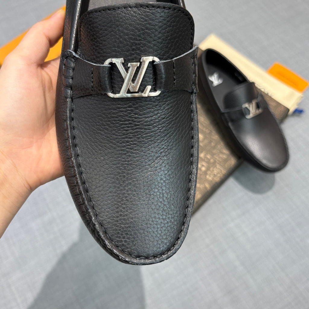 Louis Vuitton Men's Grained Leather Driving Shoes