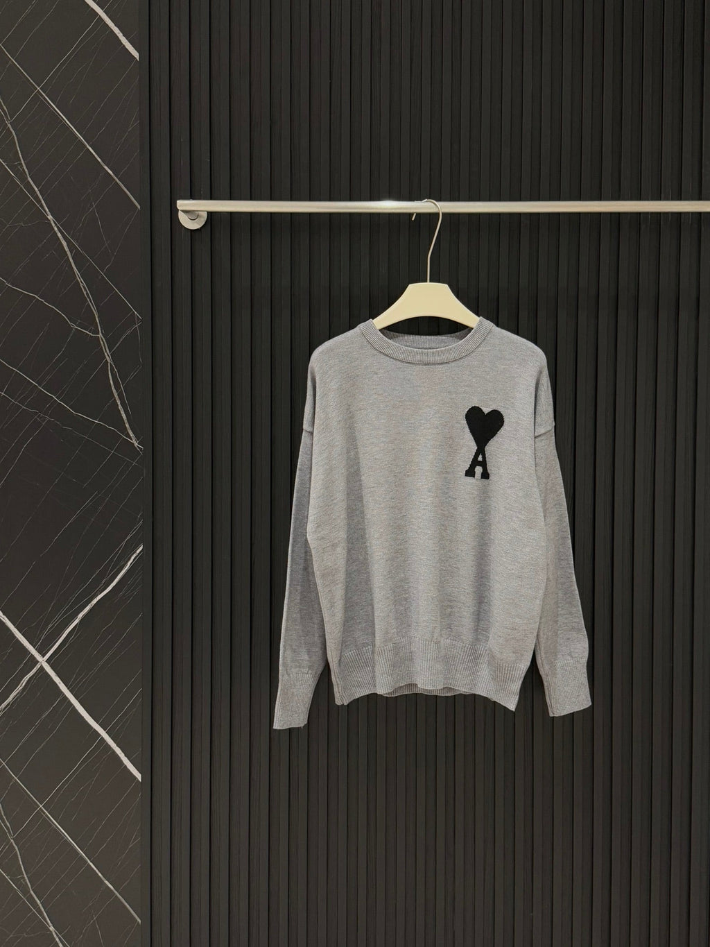 AMI Paris Heart Logo Knit Sweater