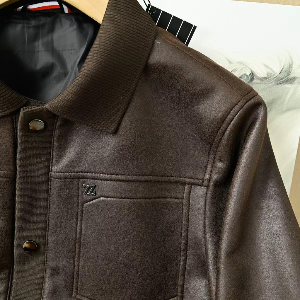 Zegna Lapel Leather Jacket – 2025FW
