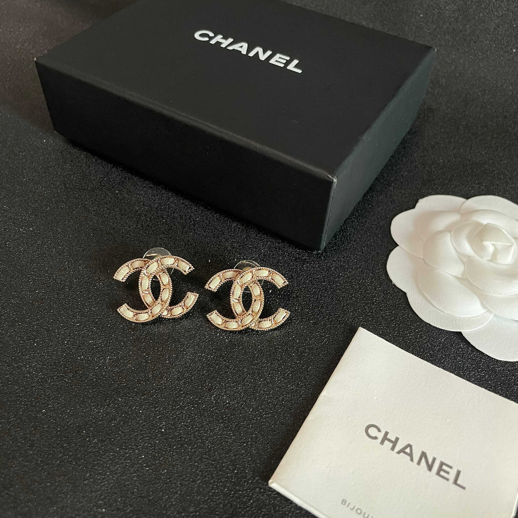 Chanel Vintage Letter Stud Earrings