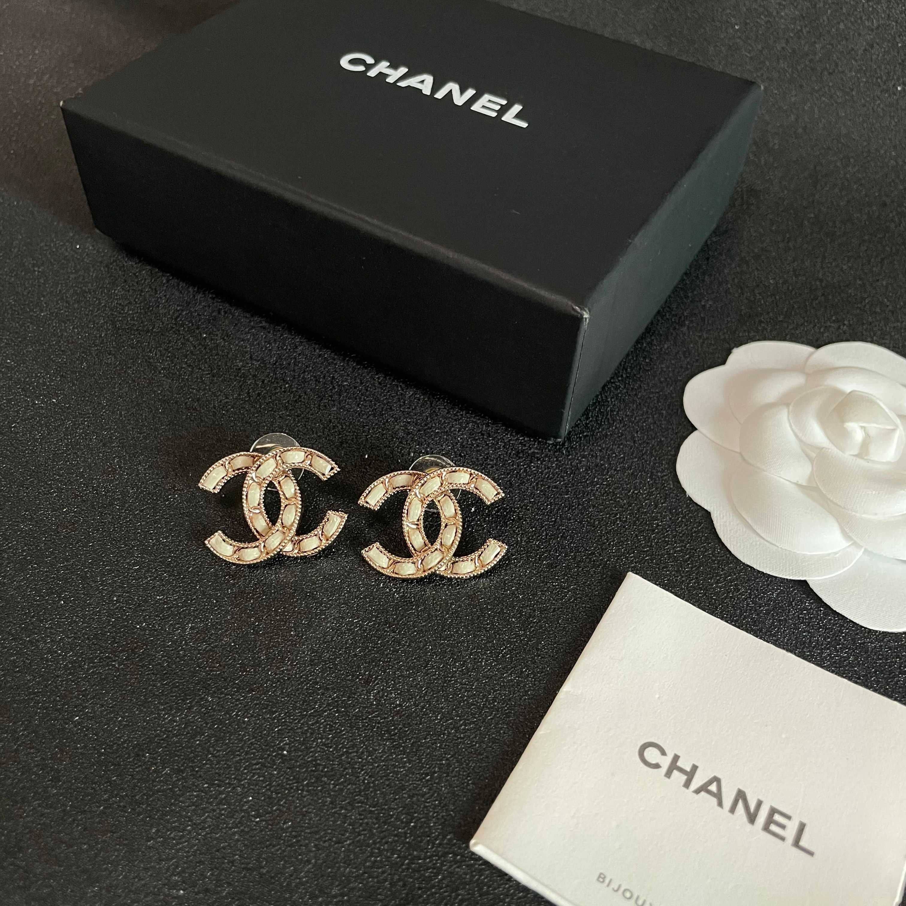 Chanel Vintage Letter Stud Earrings