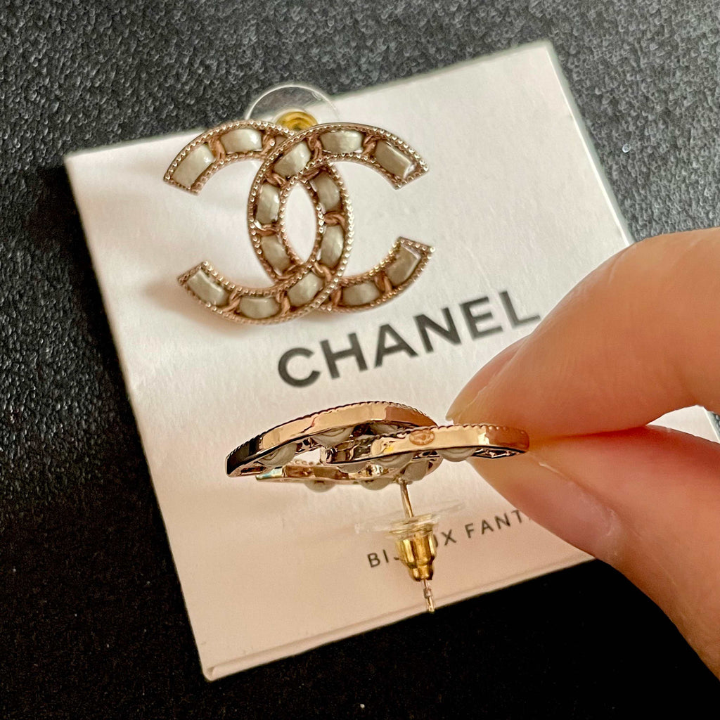 Chanel Vintage Letter Stud Earrings