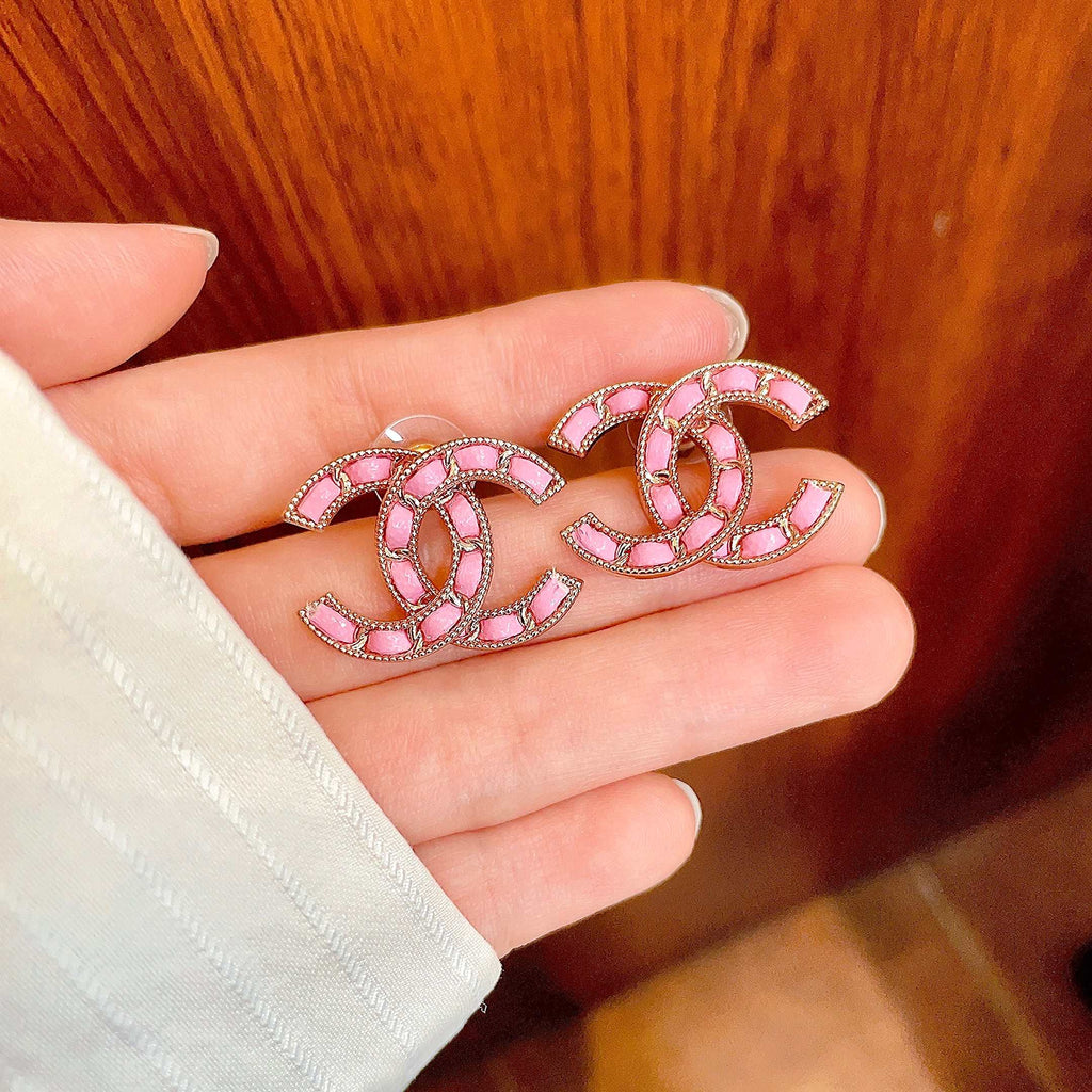 Chanel Vintage Letter Stud Earrings