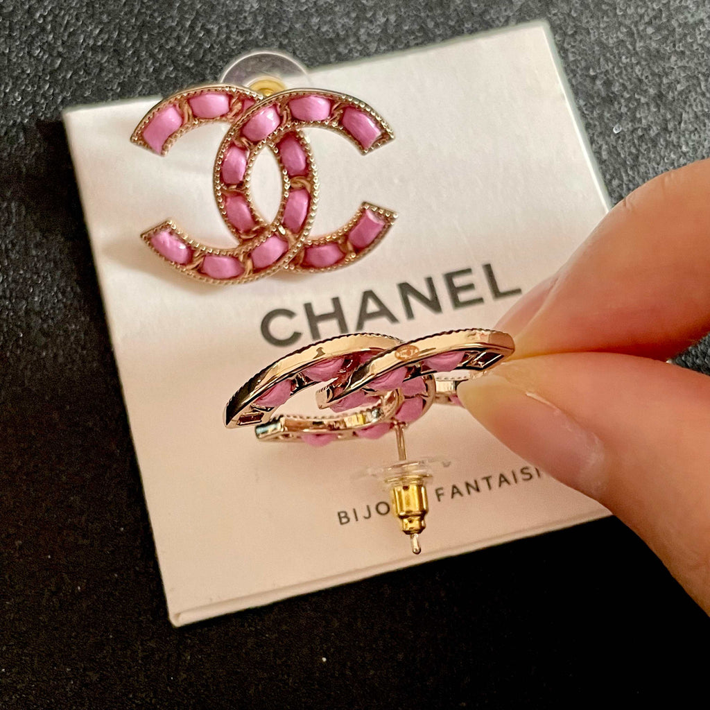 Chanel Vintage Letter Stud Earrings