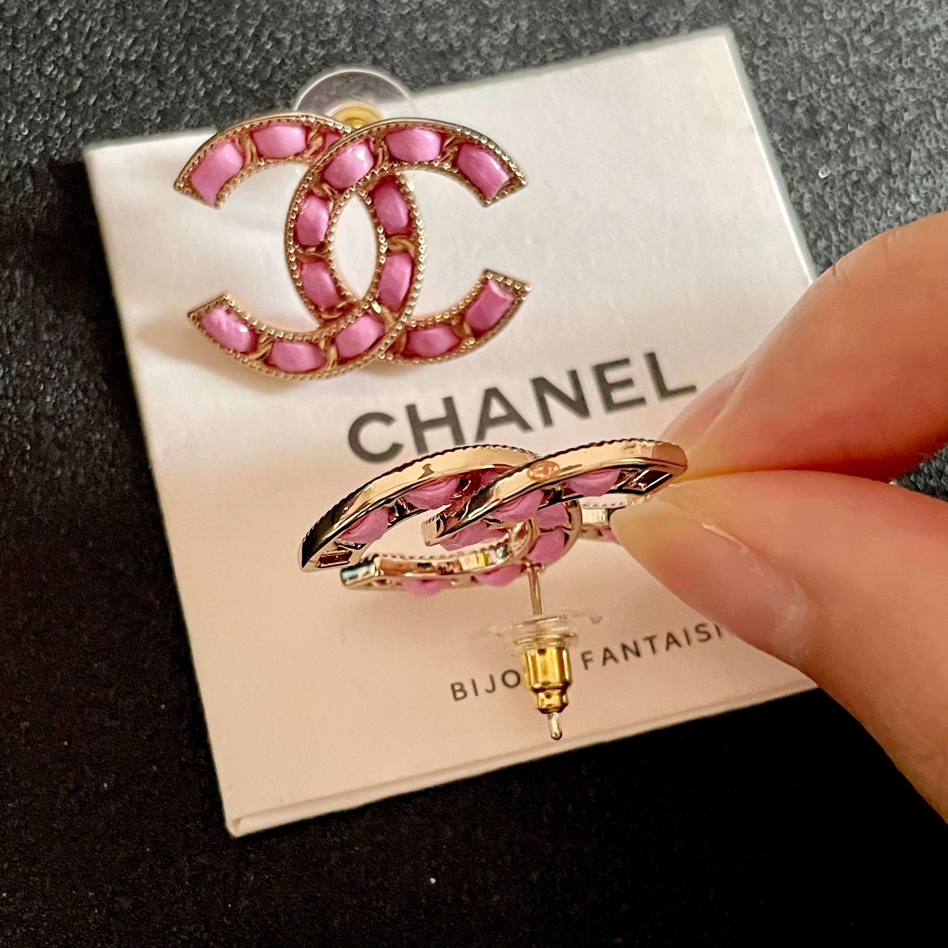 Chanel Vintage Letter Stud Earrings