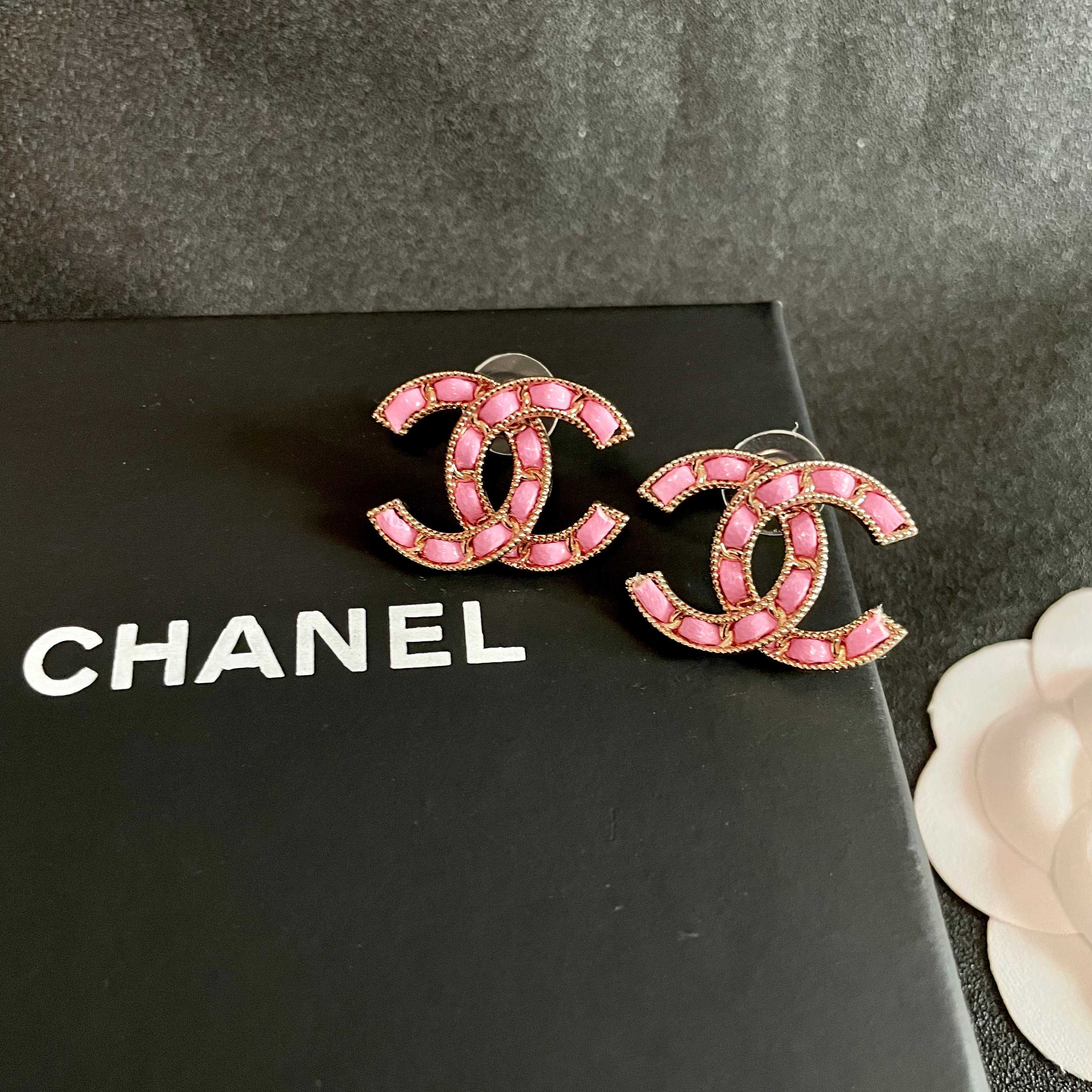 Chanel Vintage Letter Stud Earrings