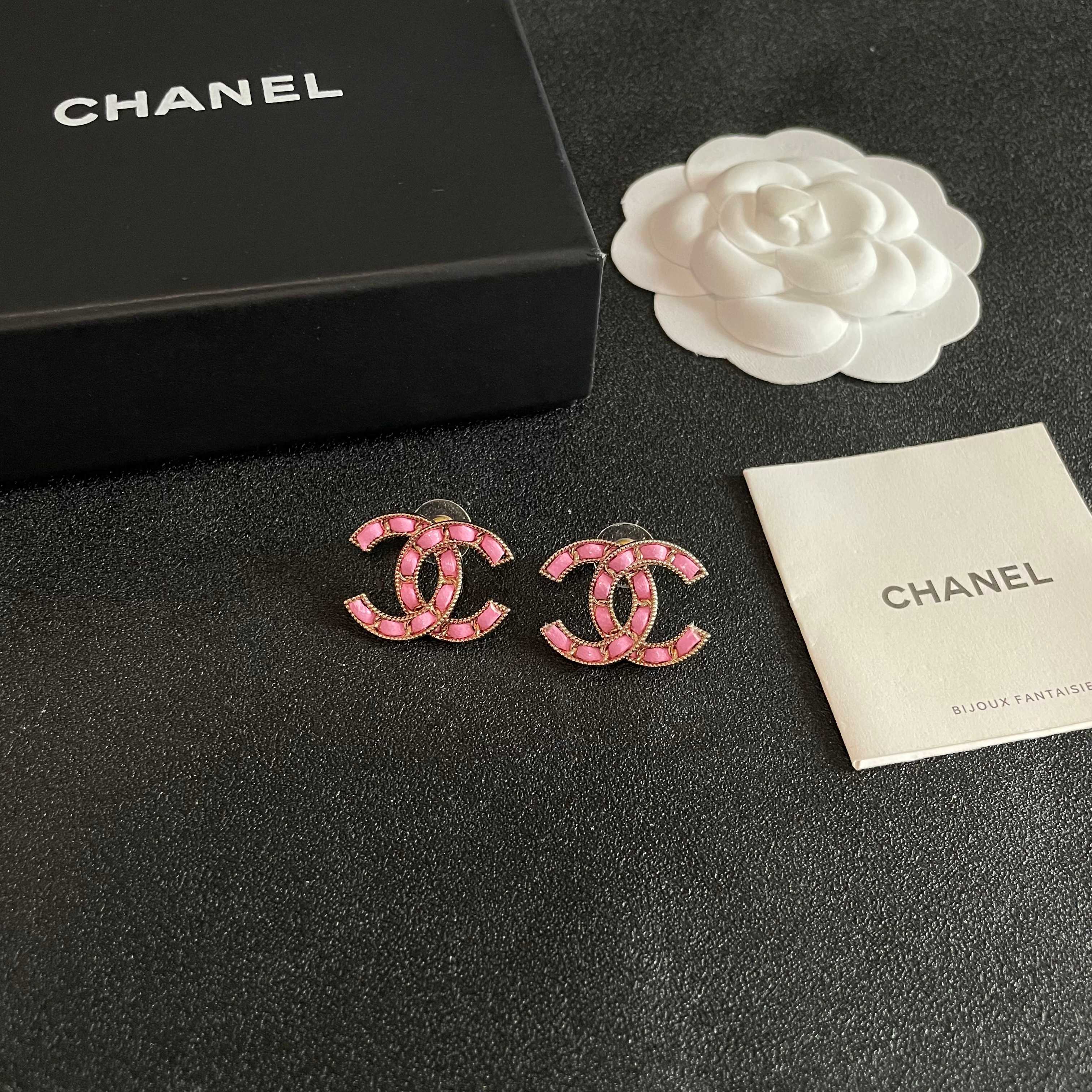 Chanel Vintage Letter Stud Earrings