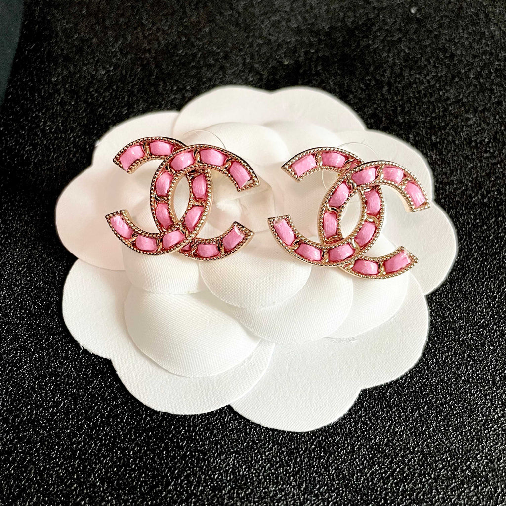Chanel Vintage Letter Stud Earrings