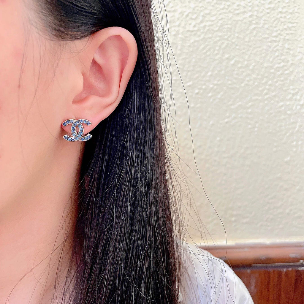 Chanel Vintage Letter Stud Earrings
