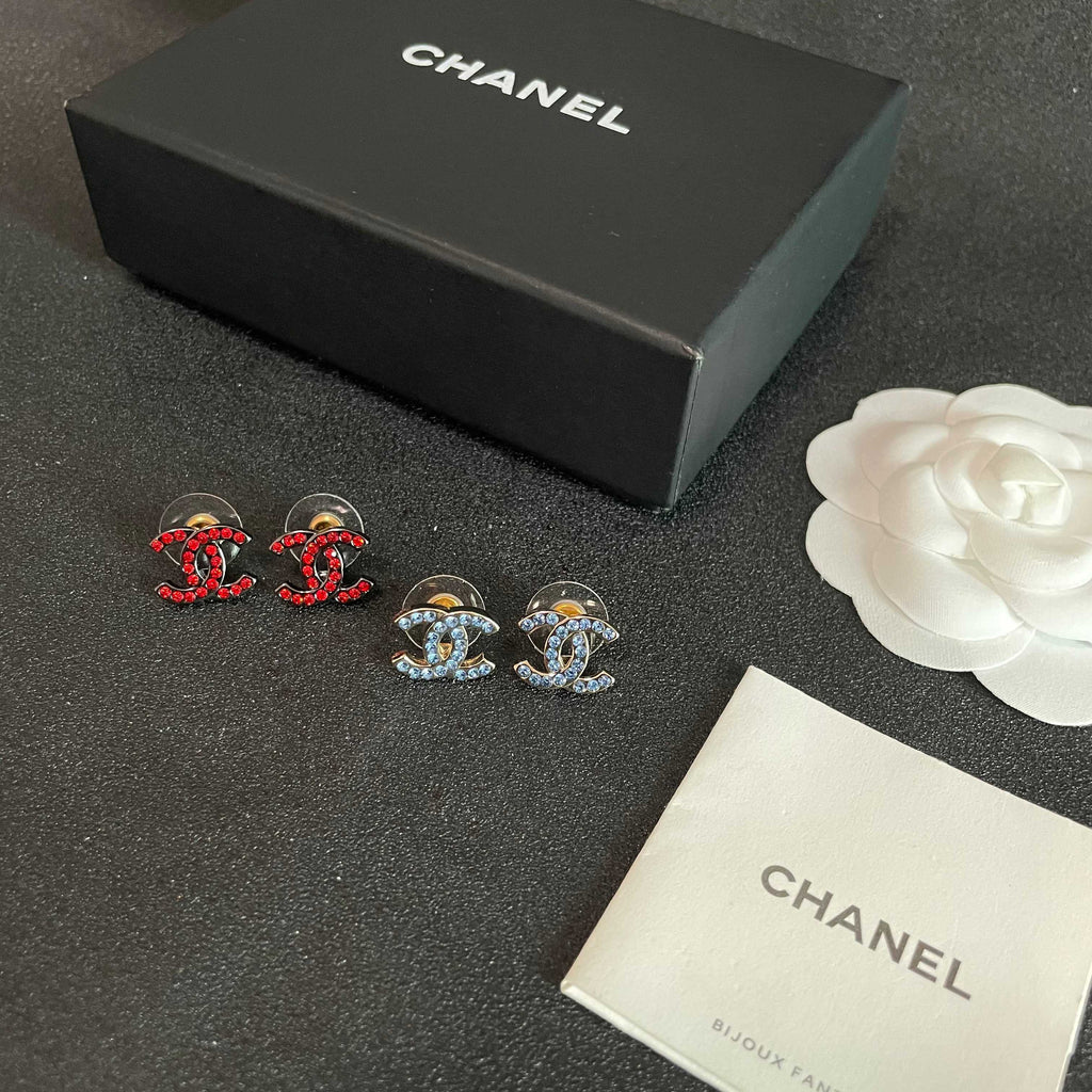 Chanel Vintage Letter Stud Earrings