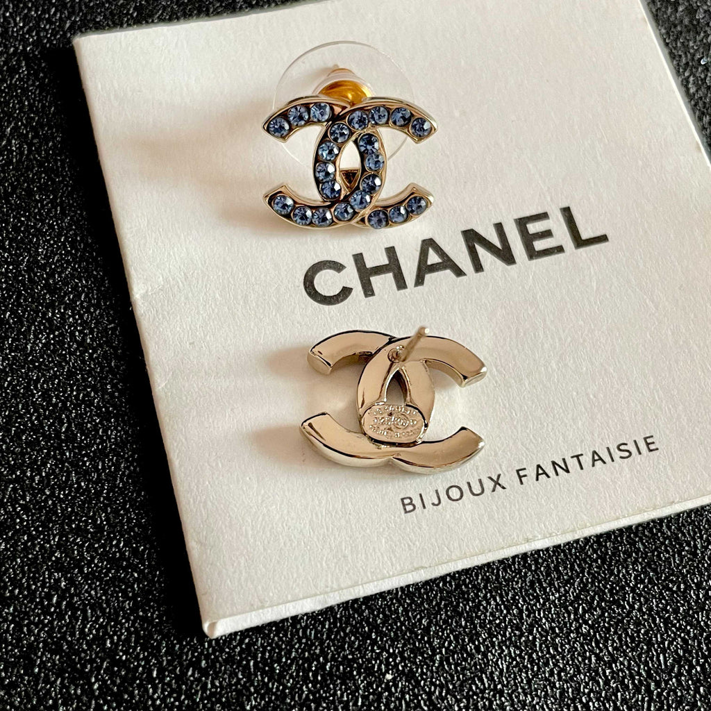 Chanel Vintage Letter Stud Earrings