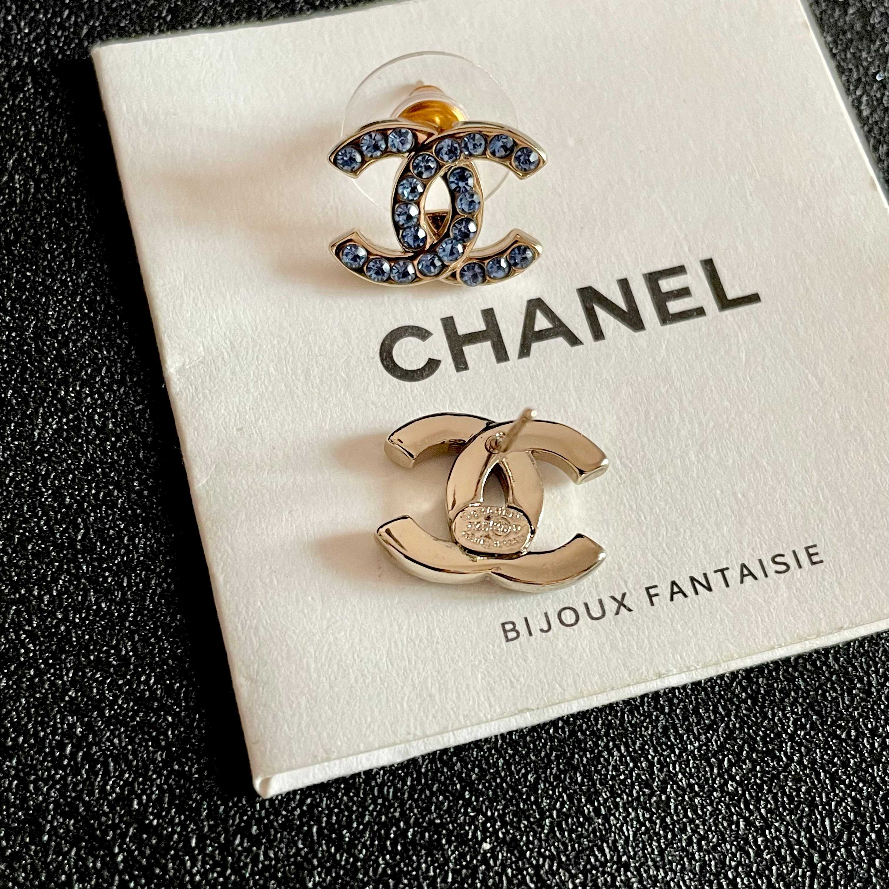 Chanel Vintage Letter Stud Earrings