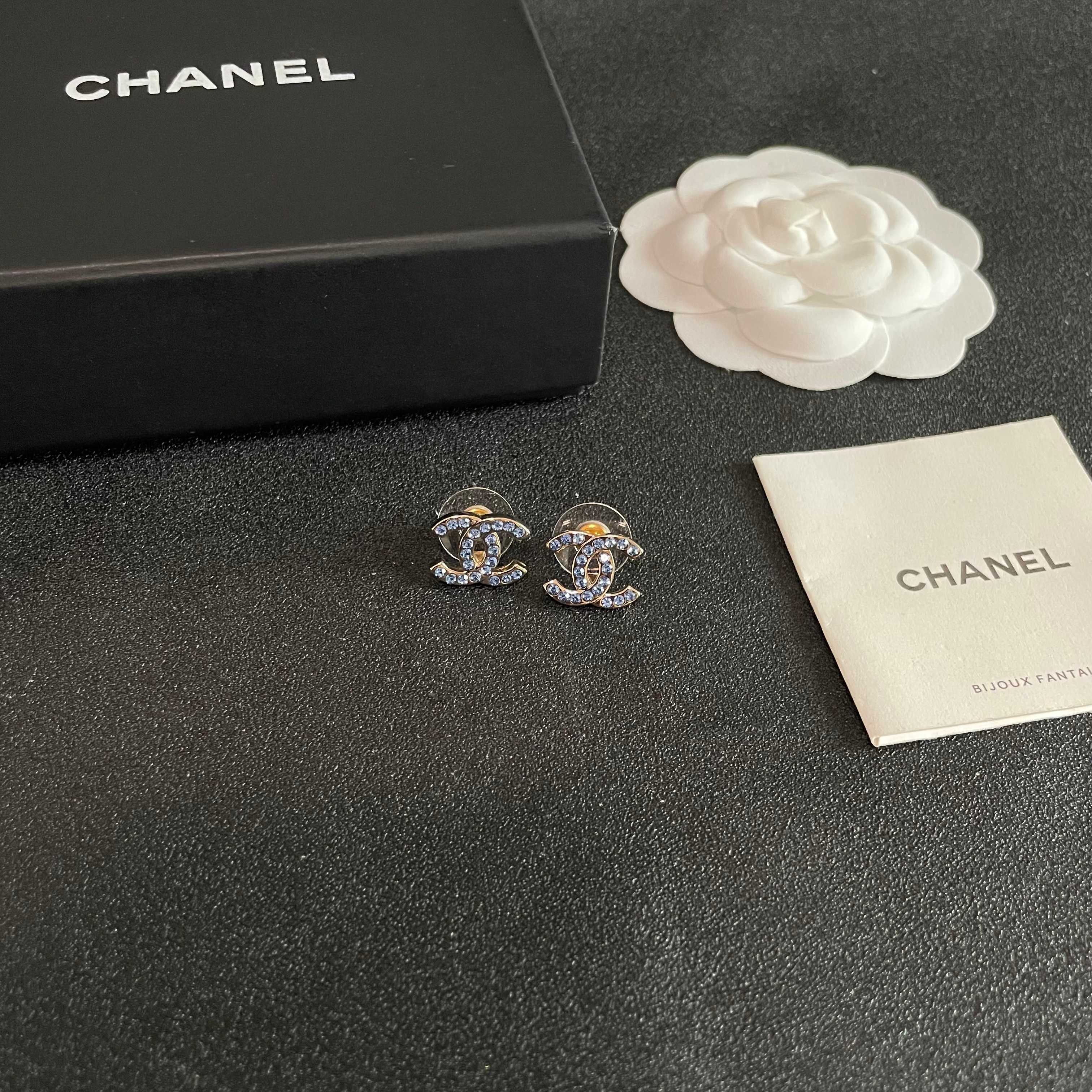 Chanel Vintage Letter Stud Earrings