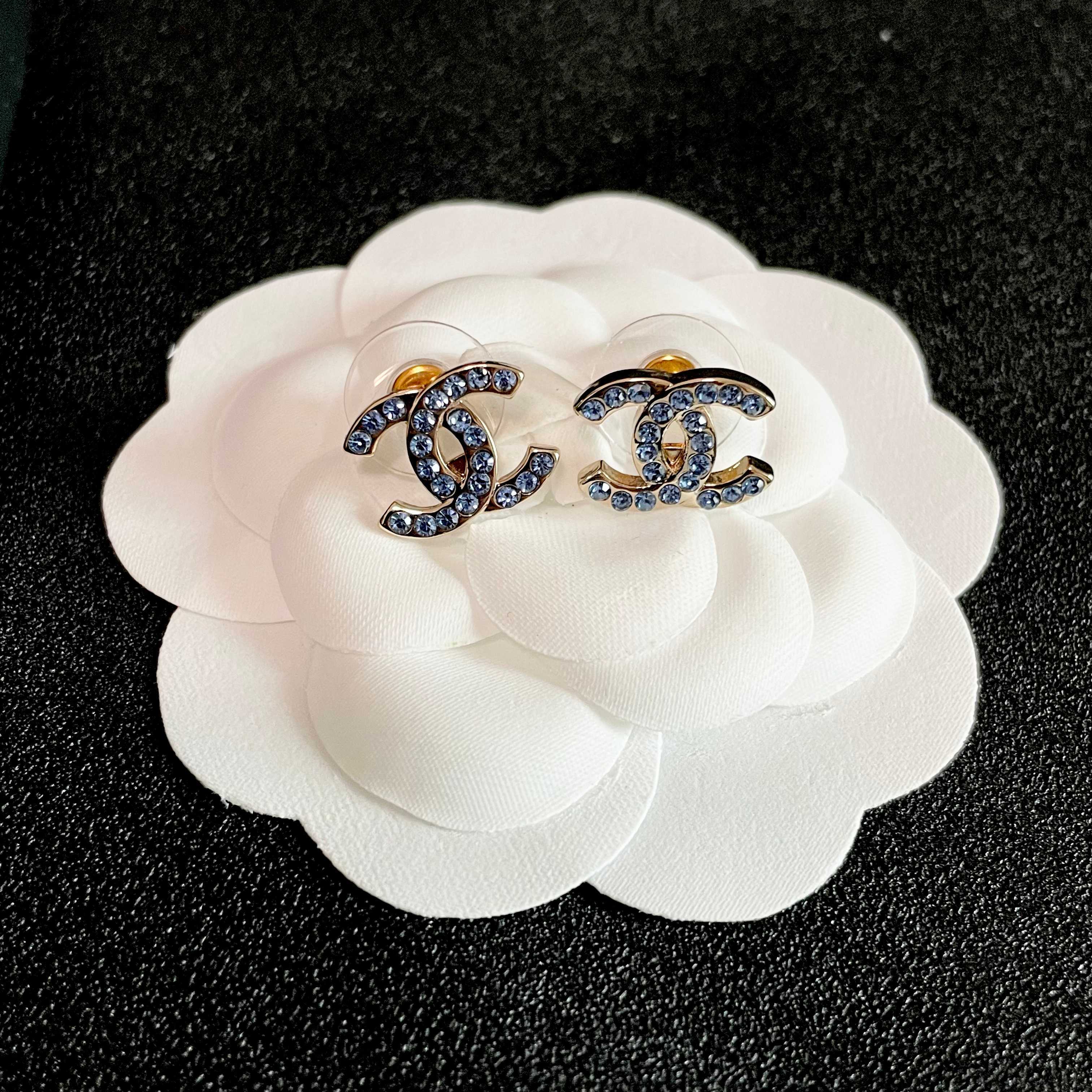 Chanel Vintage Letter Stud Earrings