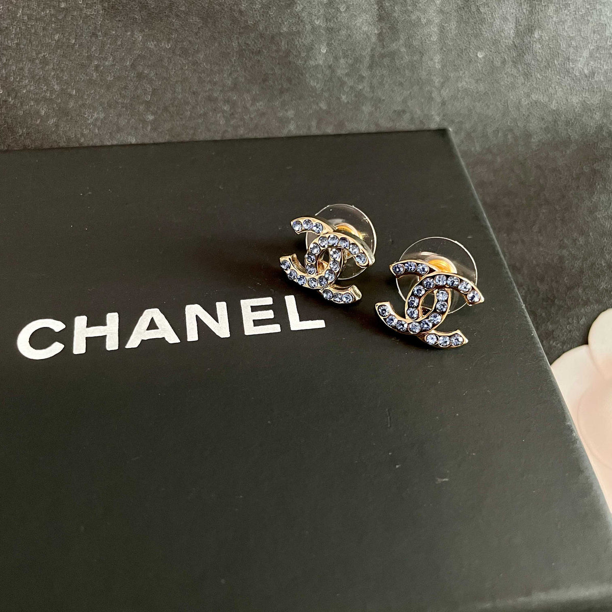 Chanel Vintage Letter Stud Earrings
