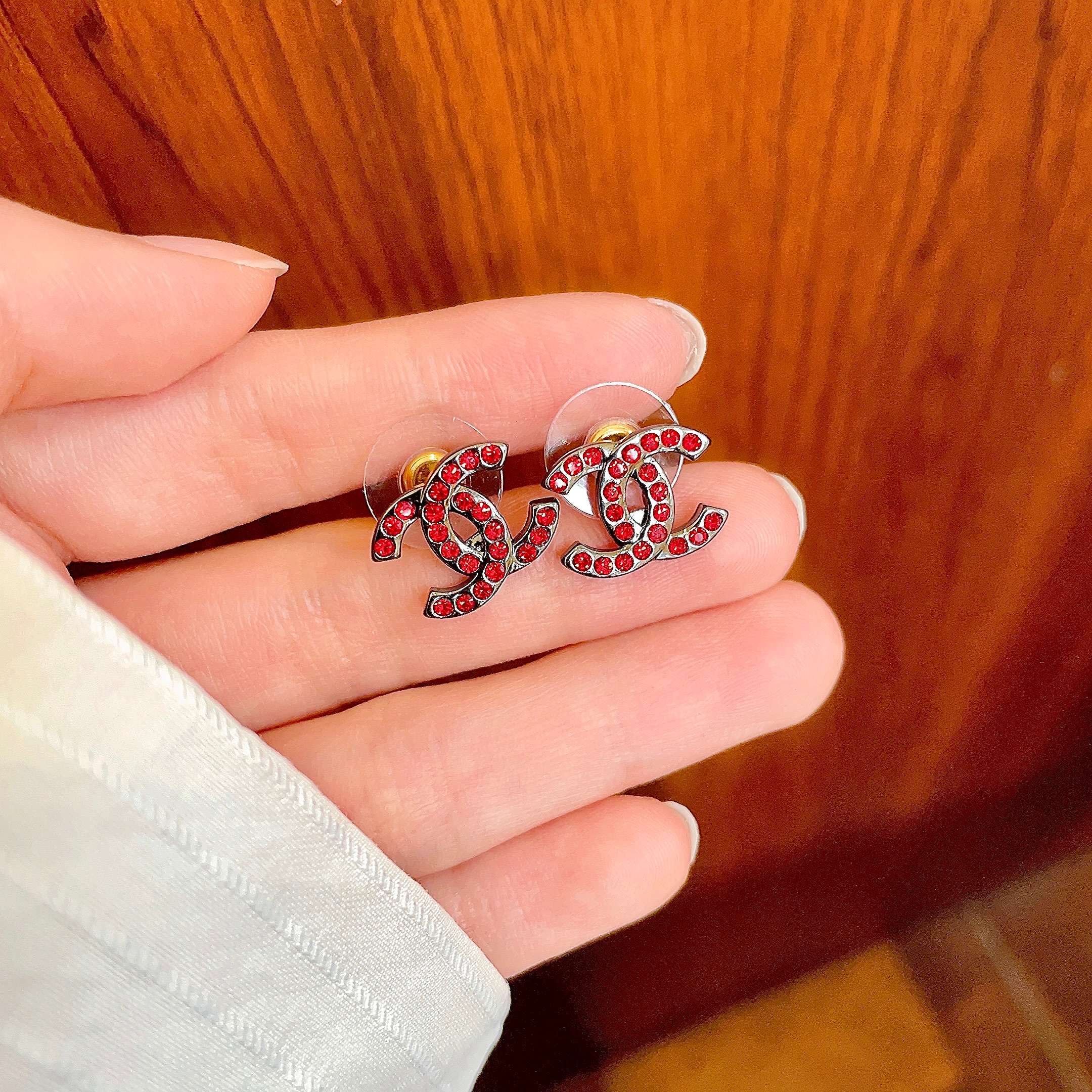 Chanel Vintage Letter Stud Earrings