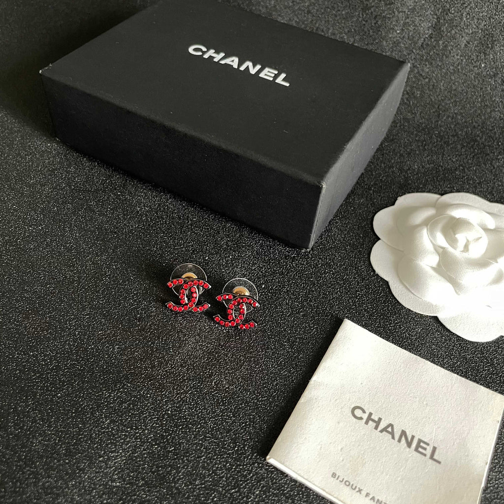 Chanel Vintage Letter Stud Earrings