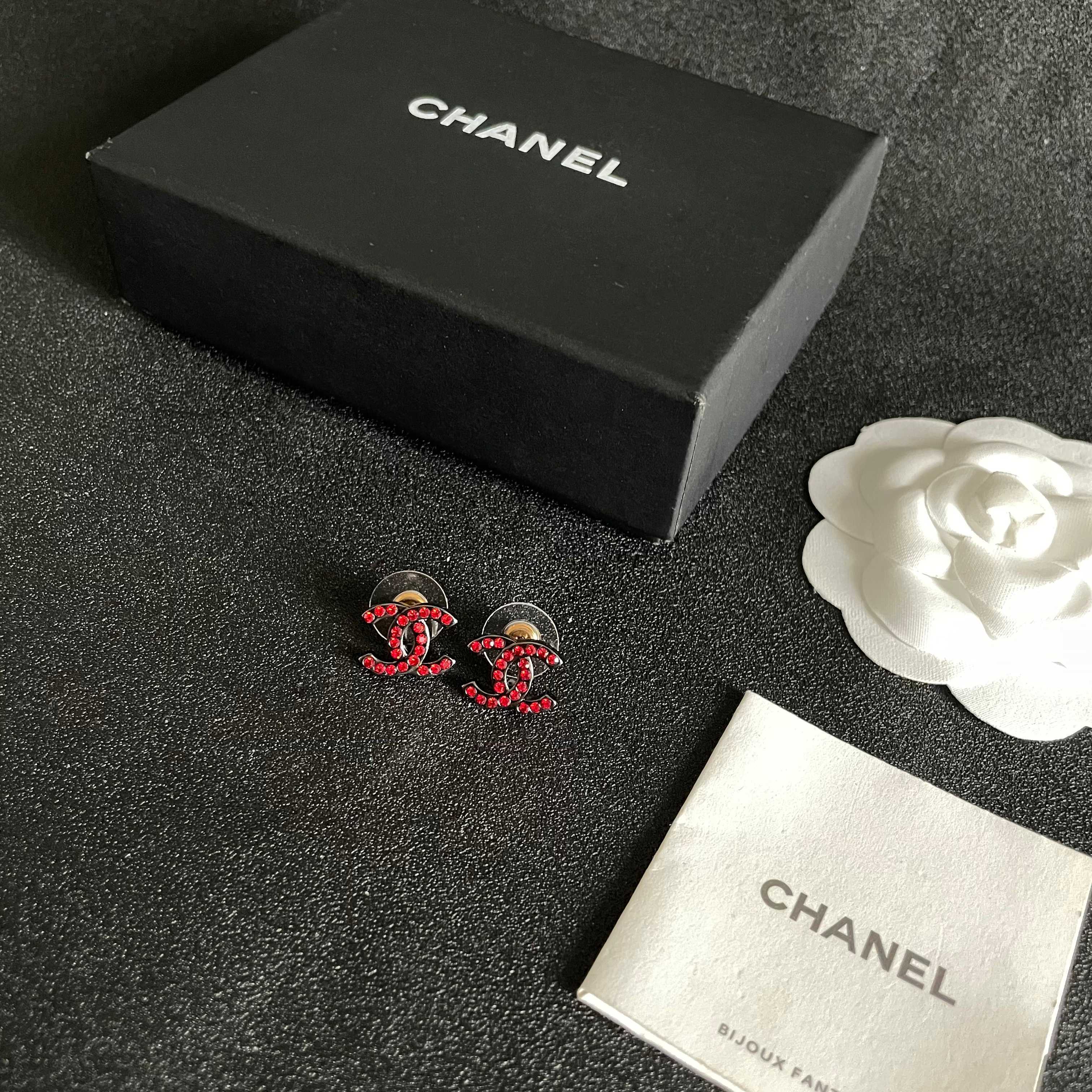 Chanel Vintage Letter Stud Earrings