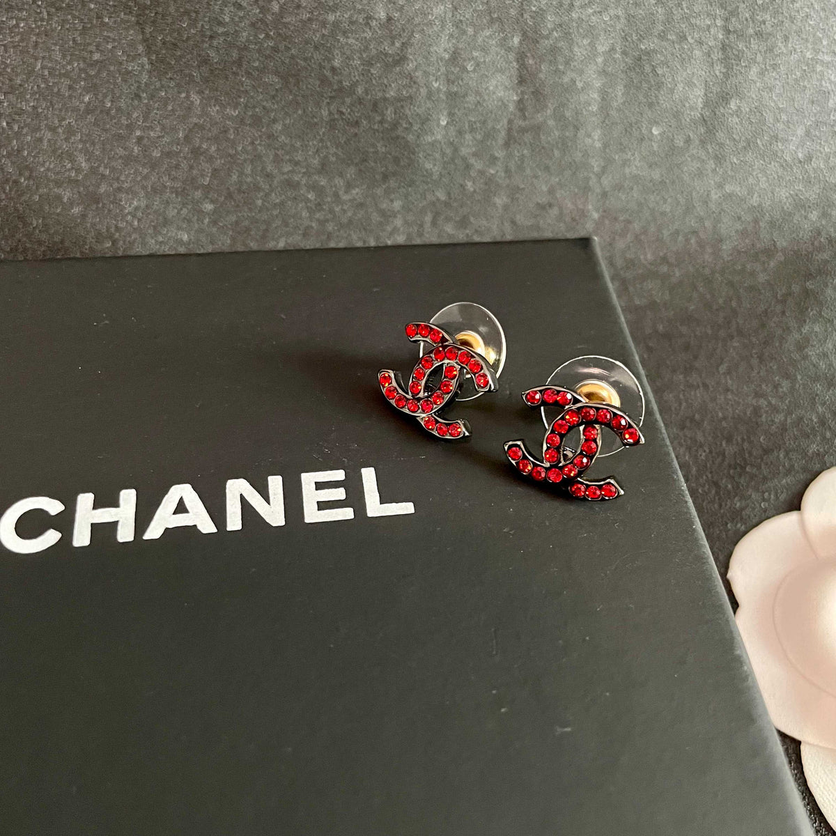Chanel Vintage Letter Stud Earrings