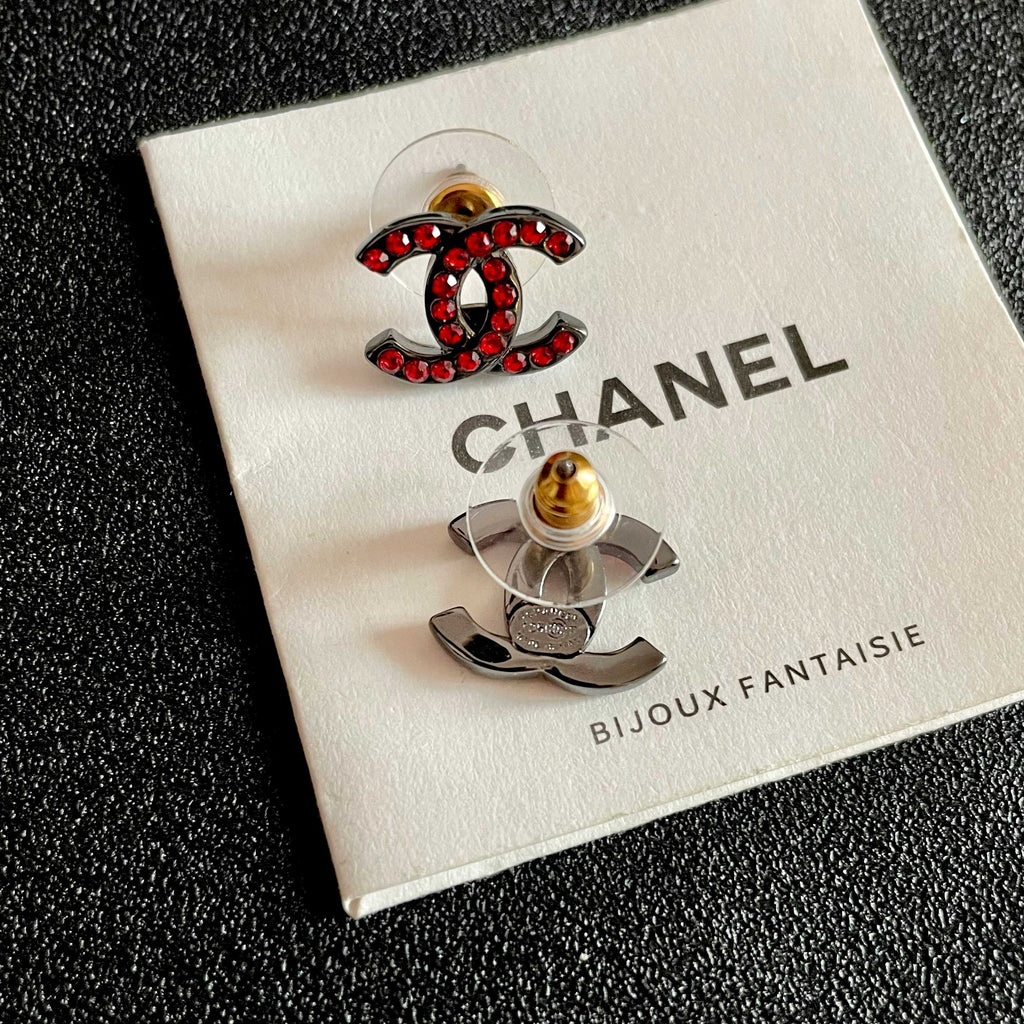 Chanel Vintage Letter Stud Earrings