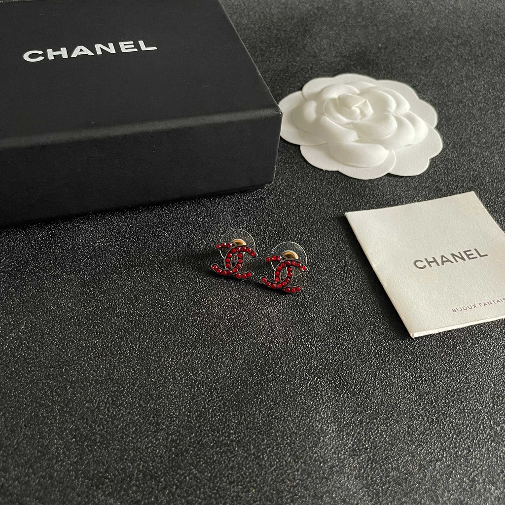 Chanel Vintage Letter Stud Earrings