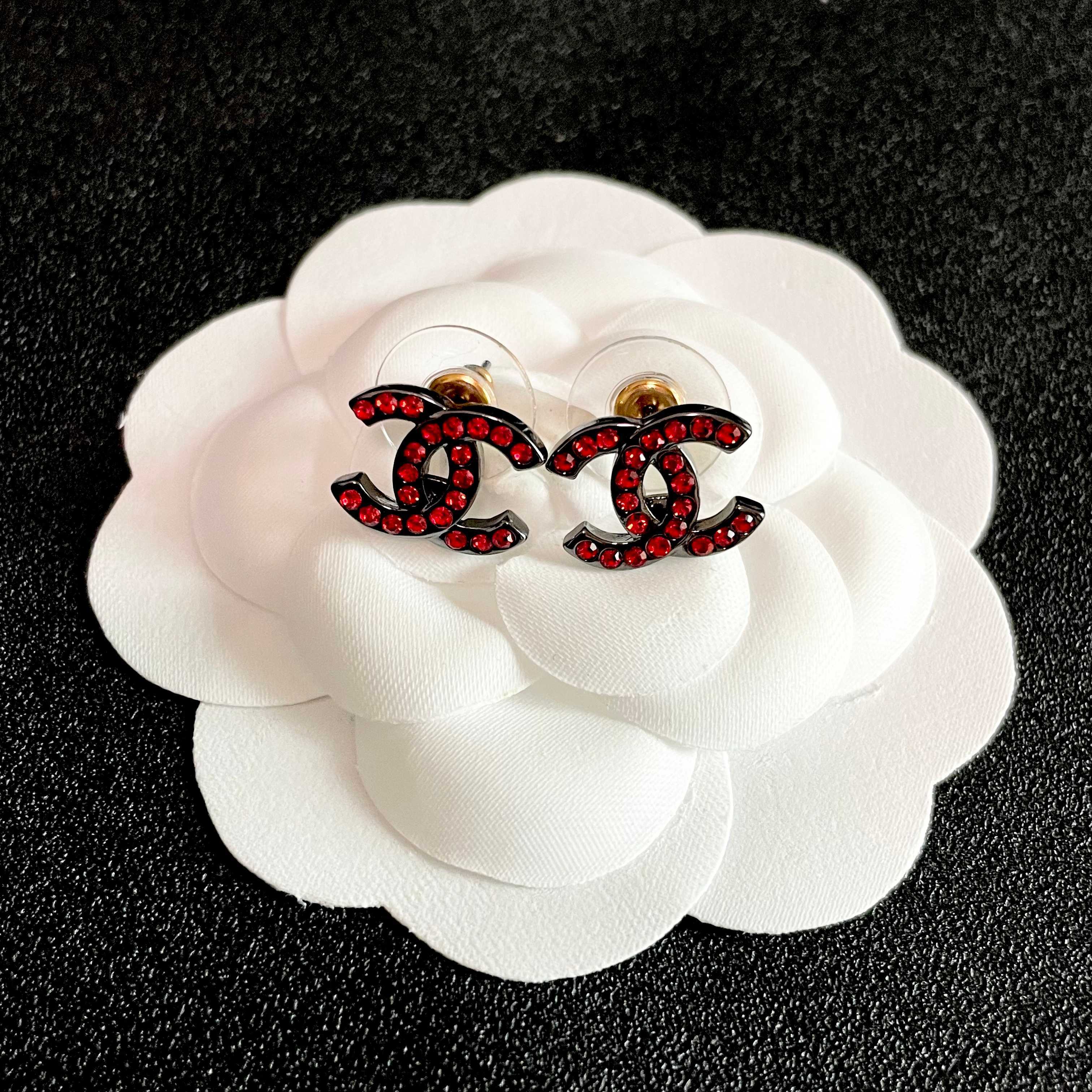 Chanel Vintage Letter Stud Earrings