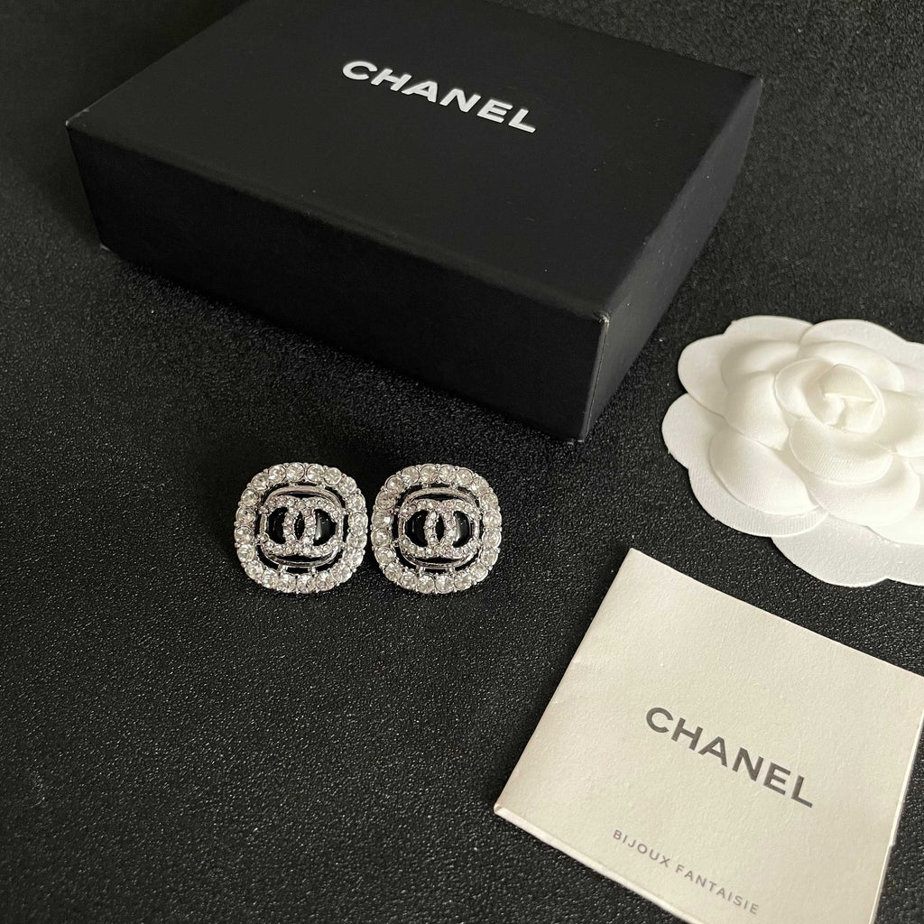 Chanel Vintage Letter Stud Earrings