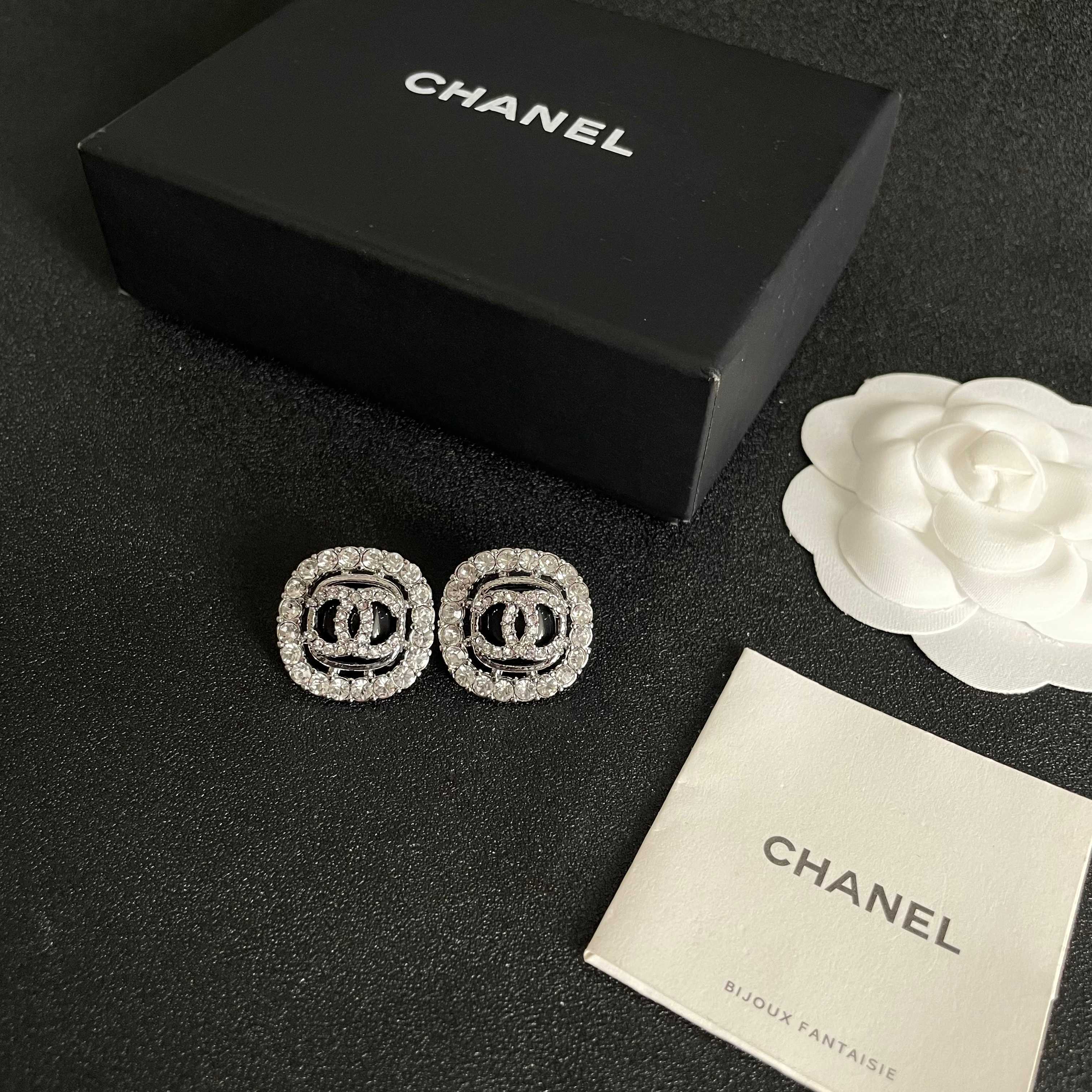 Chanel Vintage Letter Stud Earrings