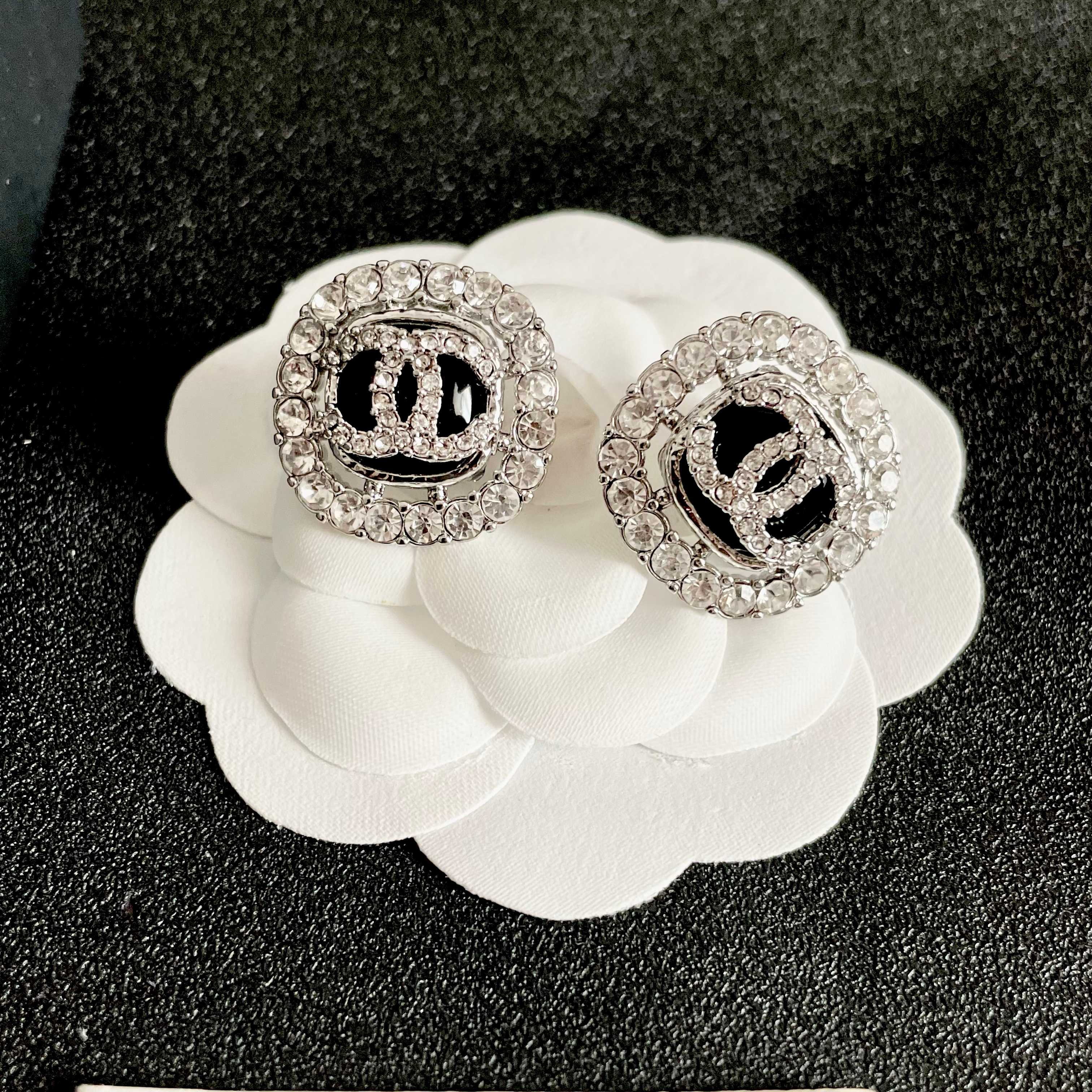 Chanel Vintage Letter Stud Earrings