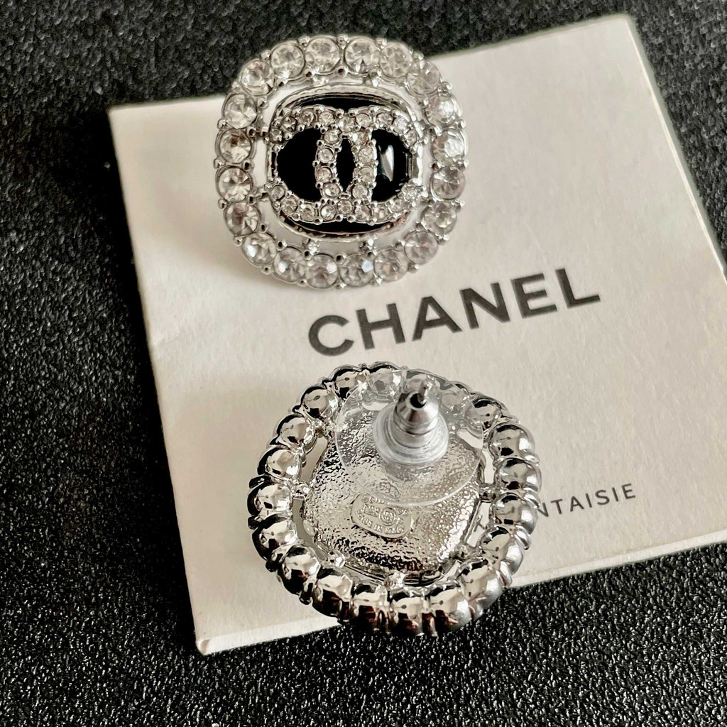 Chanel Vintage Letter Stud Earrings