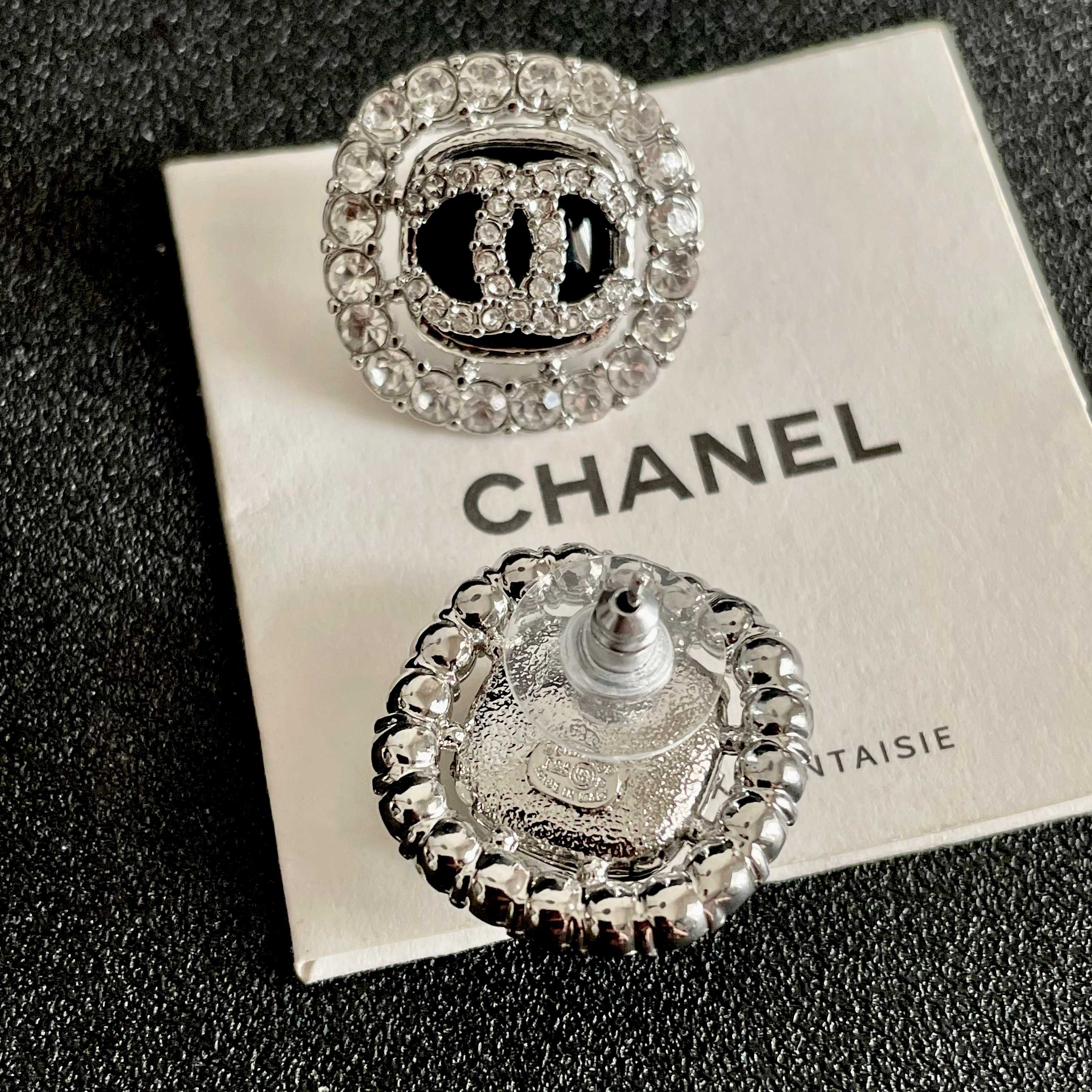 Chanel Vintage Letter Stud Earrings