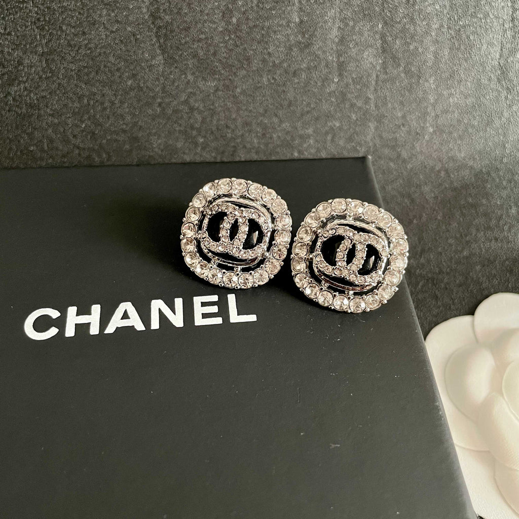 Chanel Vintage Letter Stud Earrings