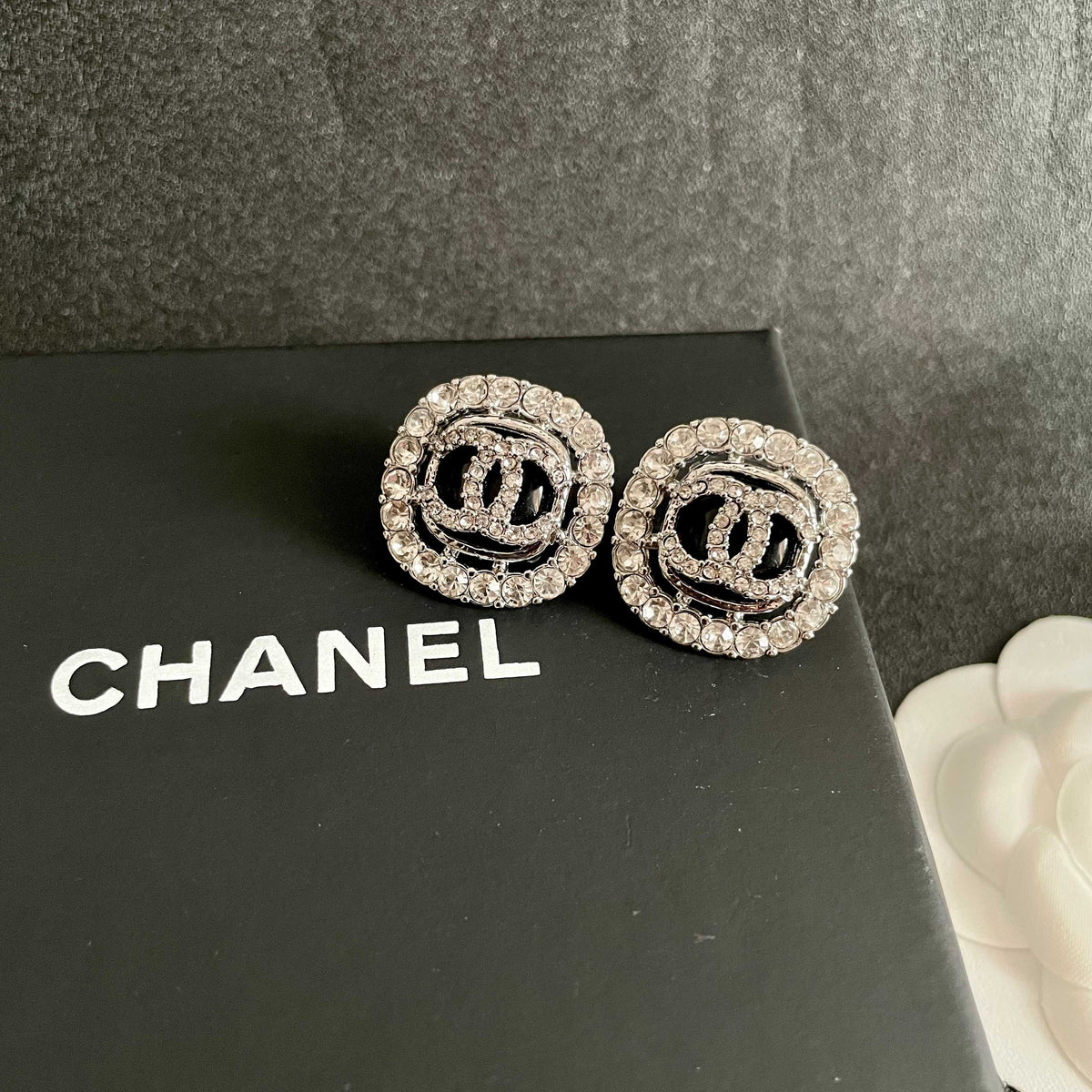 Chanel Vintage Letter Stud Earrings