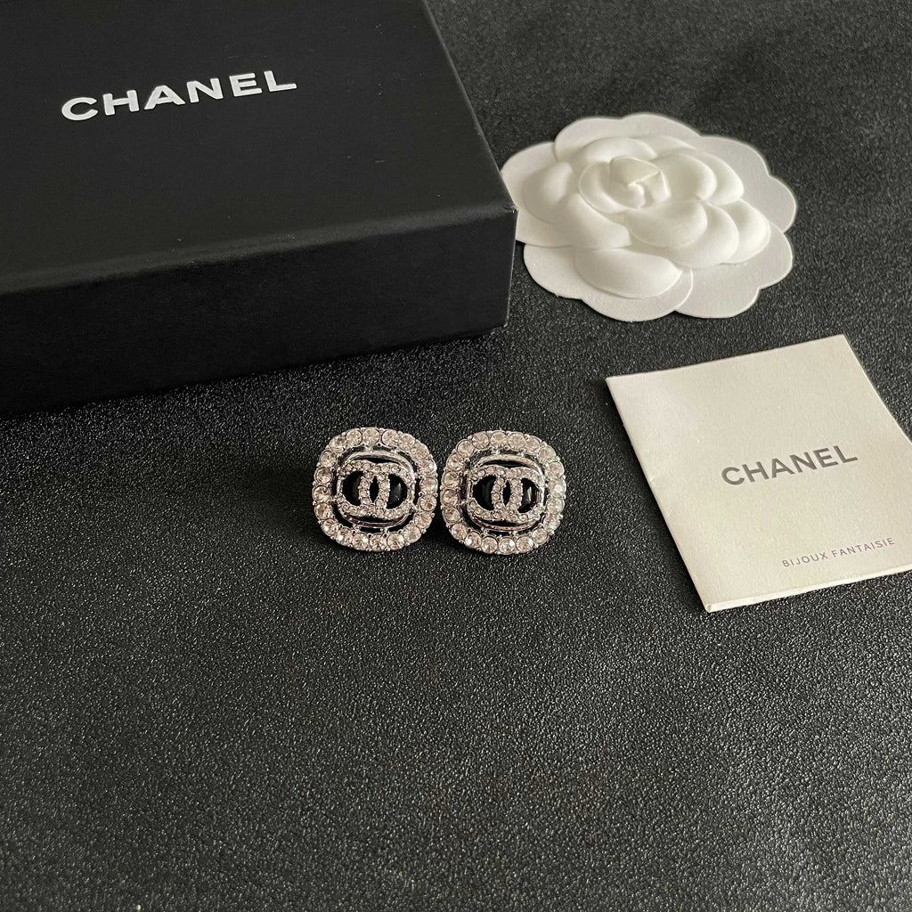 Chanel Vintage Letter Stud Earrings