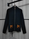 Hermès Unisex Wool-Blend Knit Cardigan – Autumn/Winter